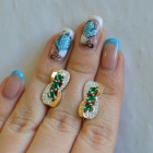 Серебряные серьги с золотыми пластинами