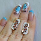 Серебряные серьги с золотыми пластинами