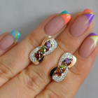 Серебряные серьги с золотыми пластинами