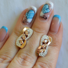 Серебряные серьги с золотыми пластинами