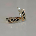 Серебряные серьги с золотыми пластинами