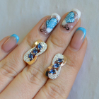 Серебряные серьги с золотыми пластинами