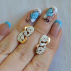 Серебряные серьги с золотыми пластинами