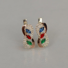 Серебряные серьги с золотыми пластинами