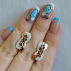 Серебряные серьги с золотыми пластинами