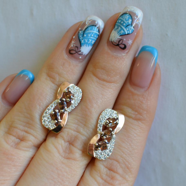 Серебряные серьги с золотыми пластинами