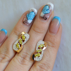 Серебряные серьги с золотыми пластинами