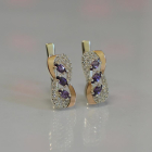 Серебряные серьги с золотыми пластинами