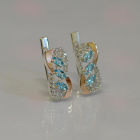 Серебряные серьги с золотыми пластинами