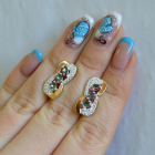 Серебряные серьги с золотыми пластинами