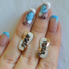 Серебряные серьги с золотыми пластинами