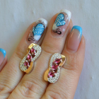 Серебряные серьги с золотыми пластинами