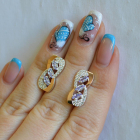 Серебряные серьги с золотыми пластинами