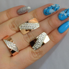 Срібний набір з золотими пластинами