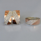 Срібний набір з золотими пластинами