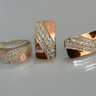 Срібний набір з золотими пластинами