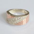 Срібна каблучка з золотими вставками