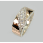 Срібна каблучка з золотими вставками