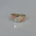 Срібна каблучка з золотими вставками