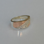 Срібна каблучка з золотими вставками