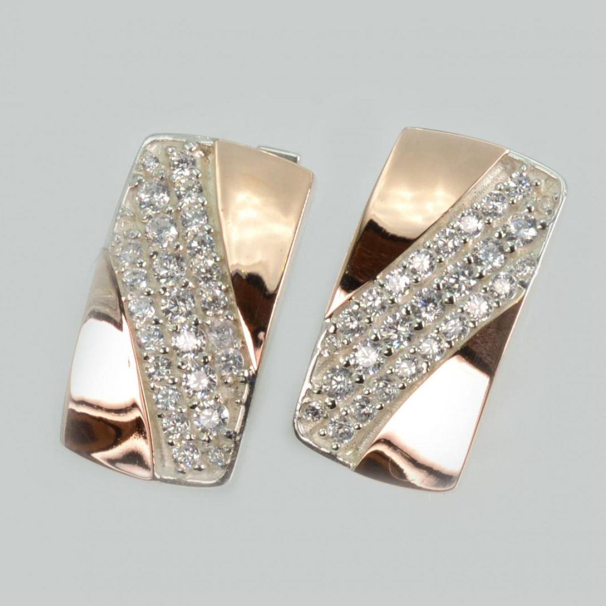 Серьги серебряные с золотом