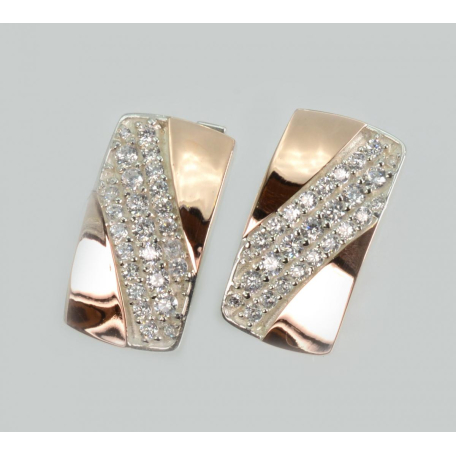 Серебряные серьги с золотыми пластинами