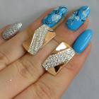 Серьги серебряные с золотом