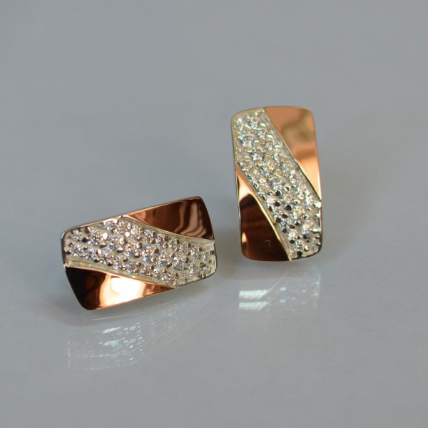 Серьги серебряные с золотом