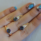 Срібний набір з золотими вставками