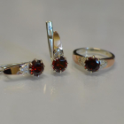 Срібний набір з золотими вставками