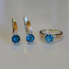 Срібний набір з золотими вставками