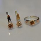 Срібний набір з золотими вставками