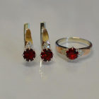 Срібний набір з золотими вставками