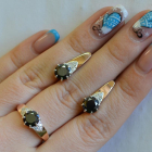 Срібний набір з золотими вставками