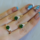 Срібний набір з золотими вставками