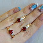 Срібний набір з золотими вставками