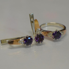 Срібний набір з золотими вставками