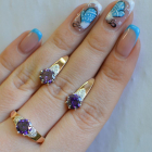 Срібний набір з золотими вставками