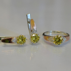 Срібний набір з золотими вставками