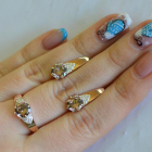 Срібний набір з золотими вставками