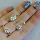 Срібний набір з золотими вставками