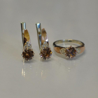 Срібний набір з золотими вставками