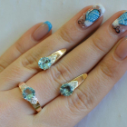 Срібний набір з золотими вставками