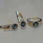 Срібний набір з золотими вставками