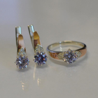 Срібний набір з золотими вставками