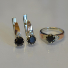 Срібний набір з золотими вставками