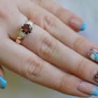 Срібна каблучка з золотими вставками