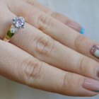 Срібна каблучка з золотими вставками