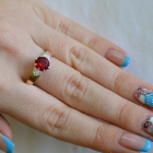 Срібна каблучка з золотими вставками