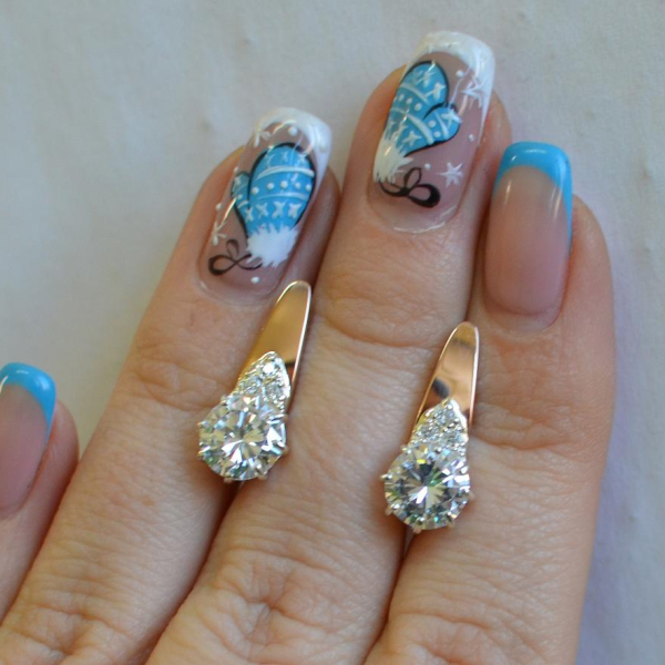 Срібні сережки з золотими вставками